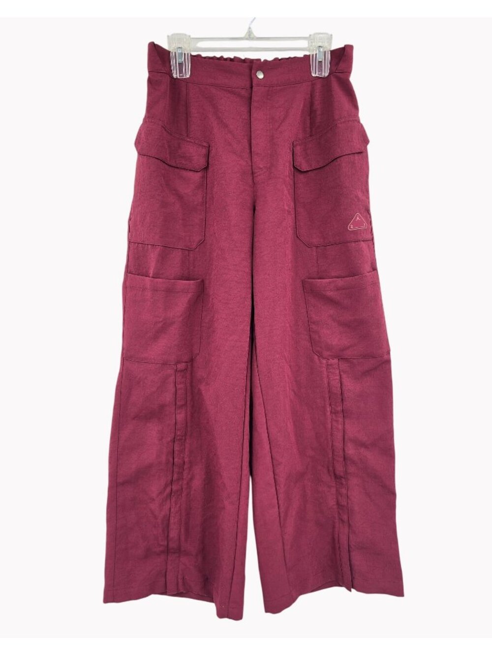 Jordan 23 Engineered Womens L Burgundy Cargo Pants Wide Leg Utility Trousers